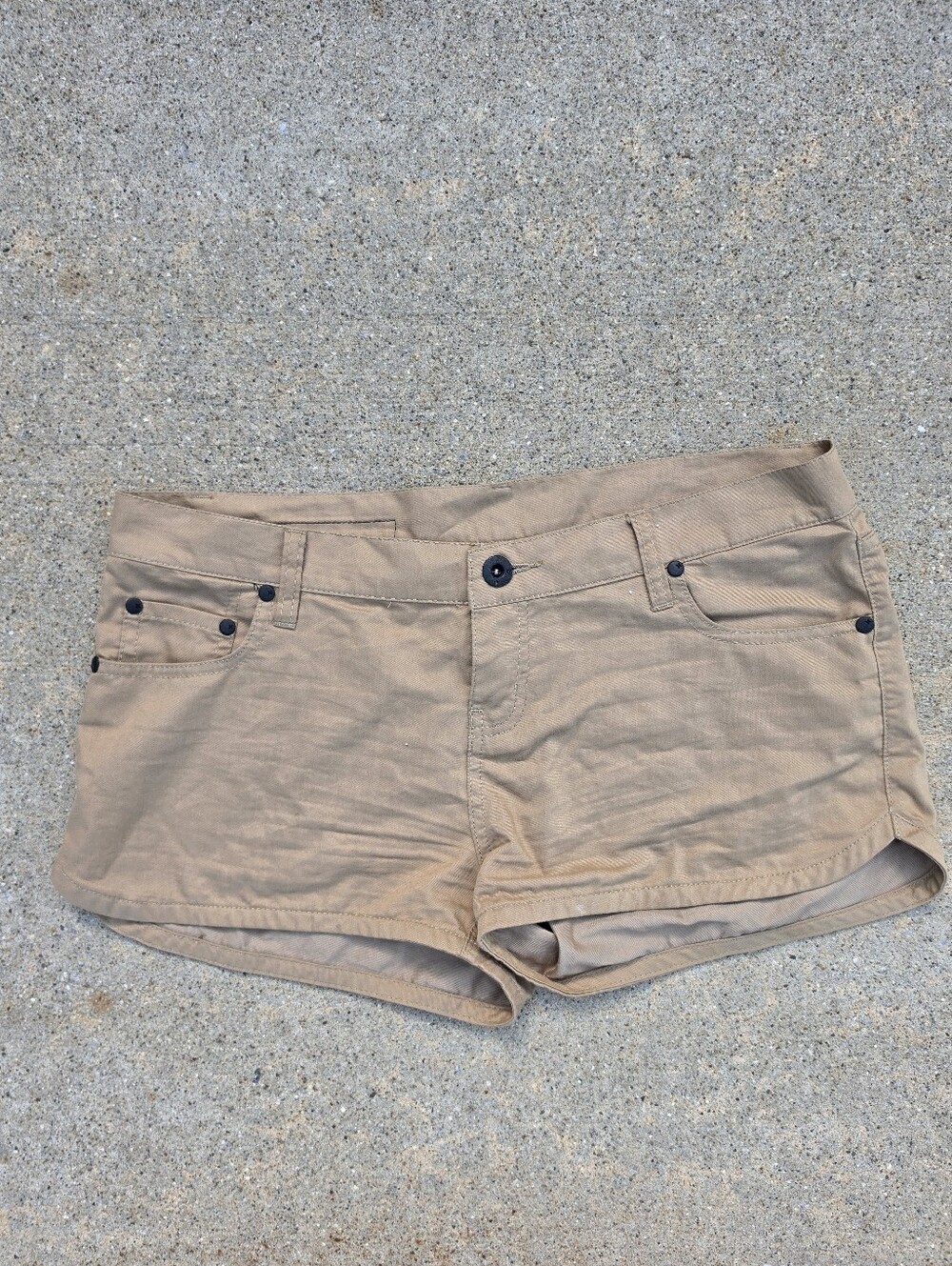 Hurley Strapless Utility Shorts Tan Khaki Size 28 Cotton Blend Y2K